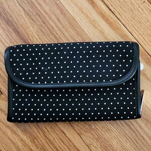 Thirty one wallet, black and white polka dot